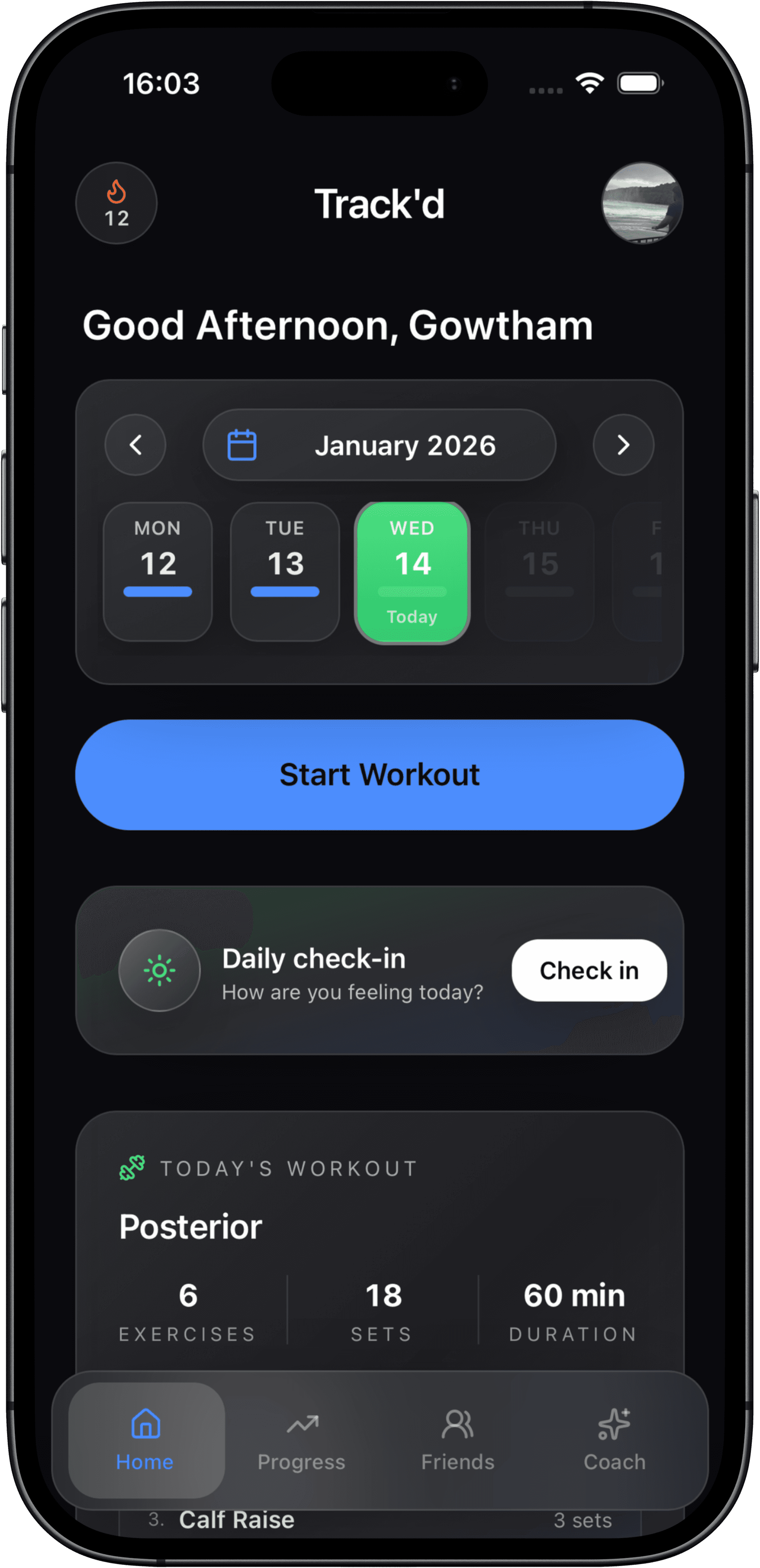 Track'd active workout